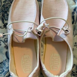 Hey Dude Pink Flats Moccasin Style